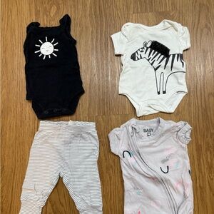 New born Baby One Piece Set - Black, White, Pink